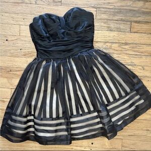 Vintage Y2K Betsey Johnson Organza Dress Black & Cream Size 4